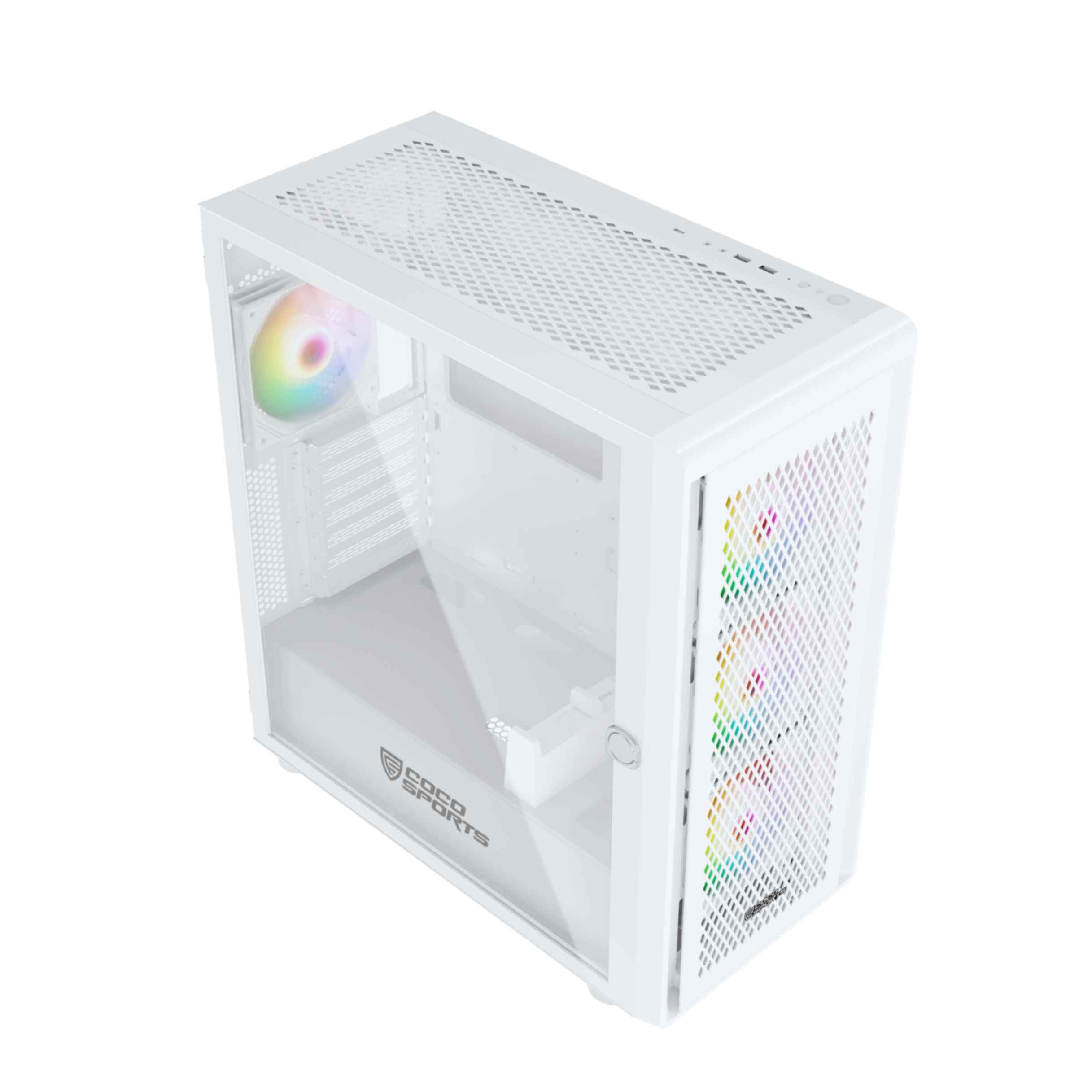 Rampage 2000D Gaming Cabinet, E ATX - White