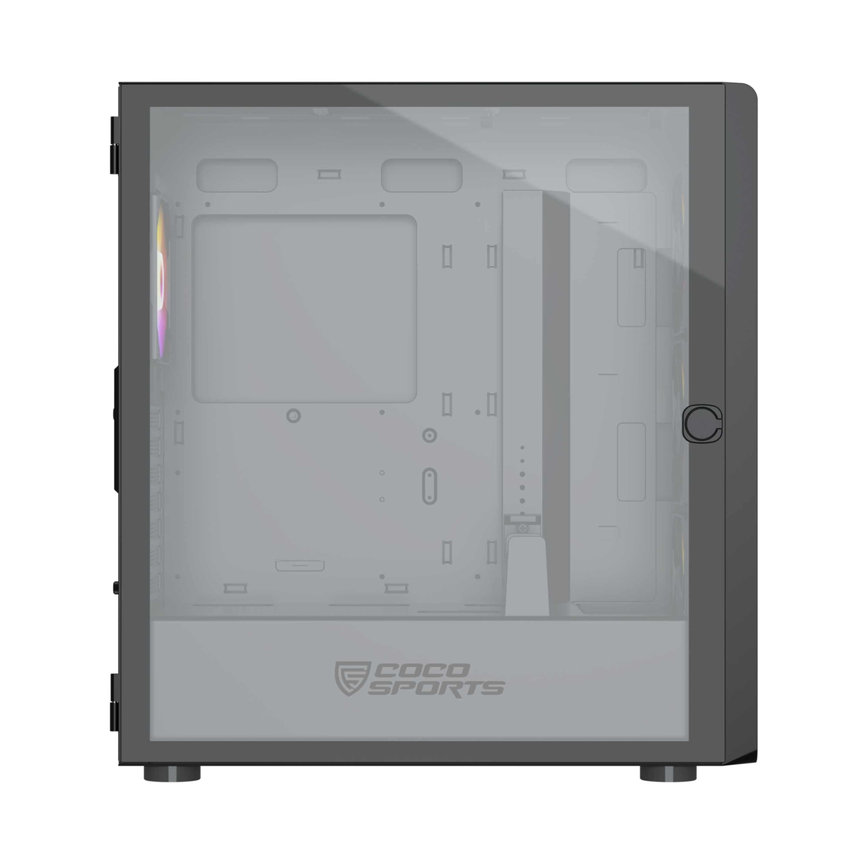 Rampage 2000D Gaming Cabinet, E ATX, sleek black design for gaming