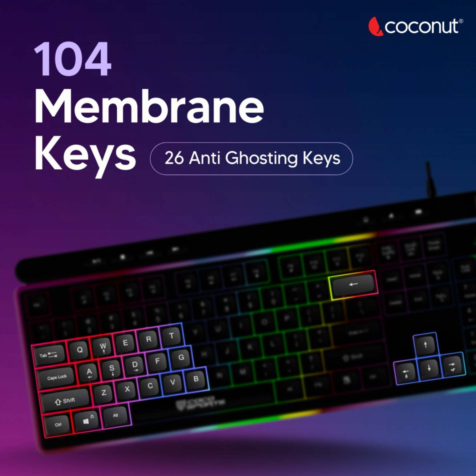 Force Gaming Keyboard and Mouse Combo, Rainbow Lights, Anti-Ghosting