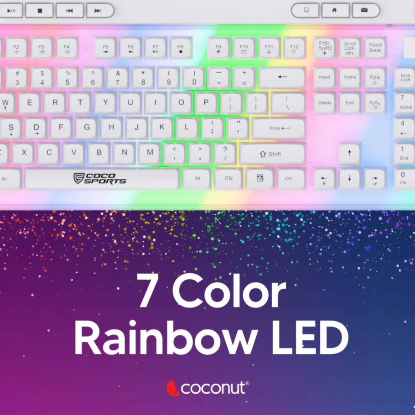 Force Gaming Keyboard and Mouse Combo, Rainbow Lights, Anti-Ghosting