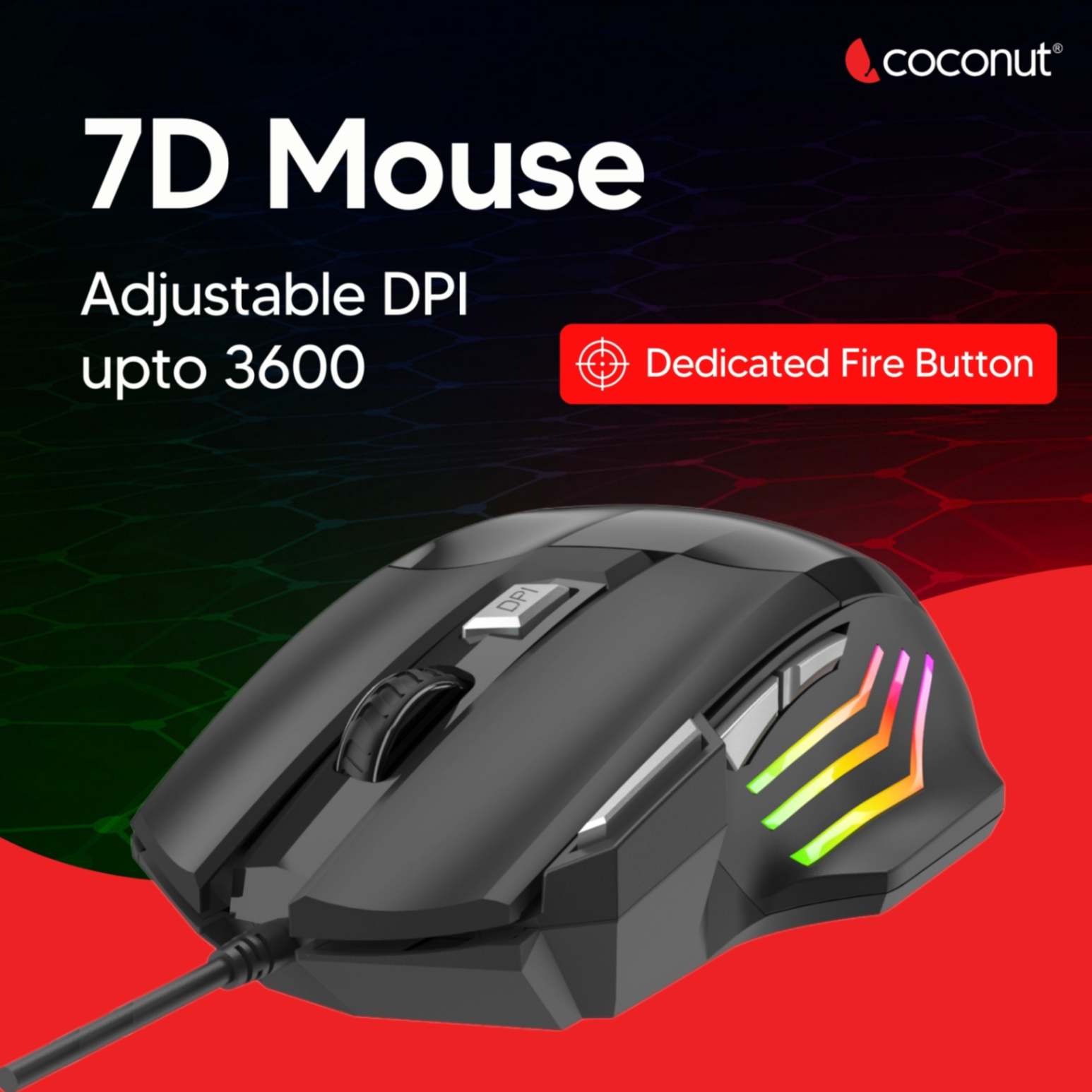 Fury Gaming Keyboard and Mouse Combo with Rainbow Backlighting