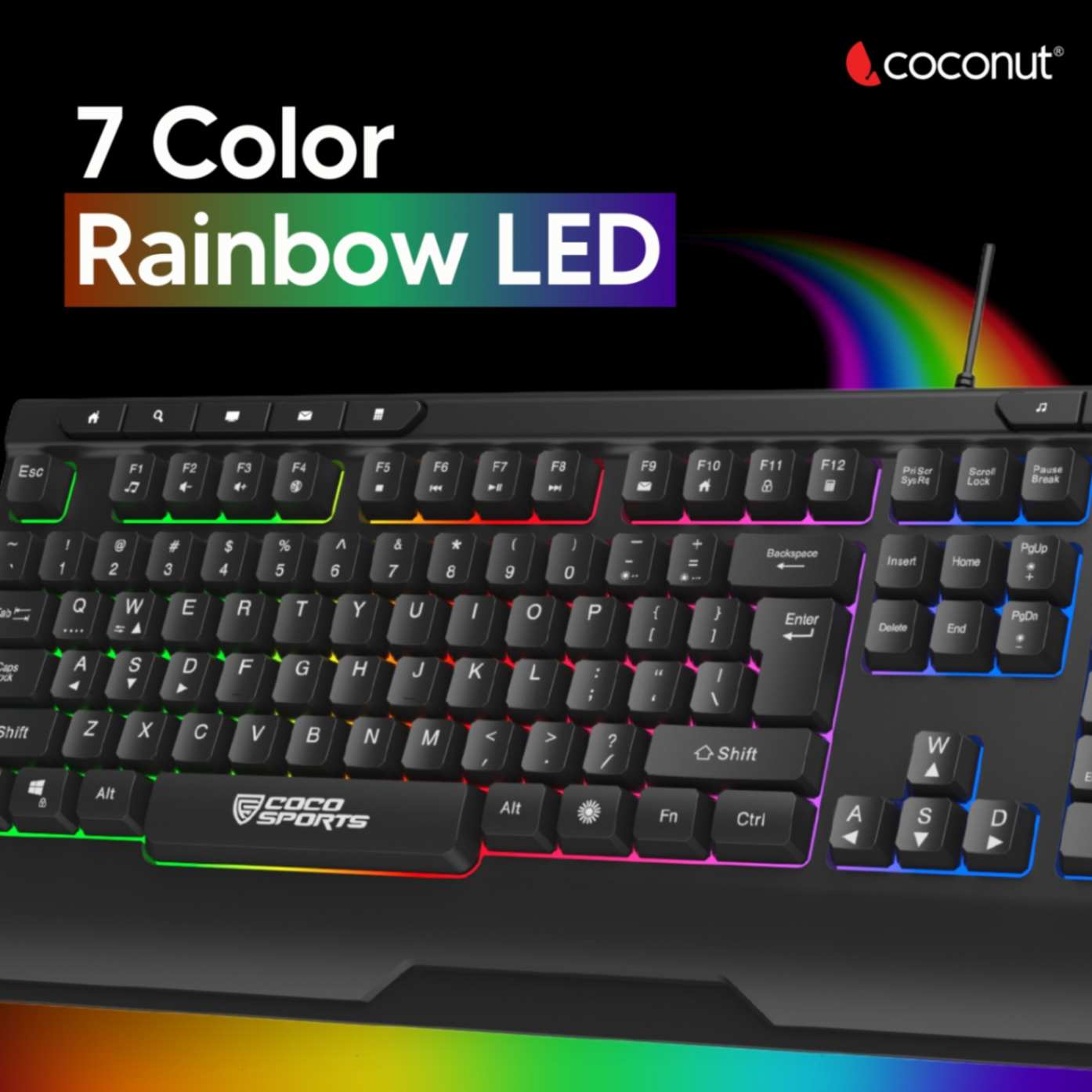 Fury Gaming Keyboard and Mouse Combo with Rainbow Backlighting