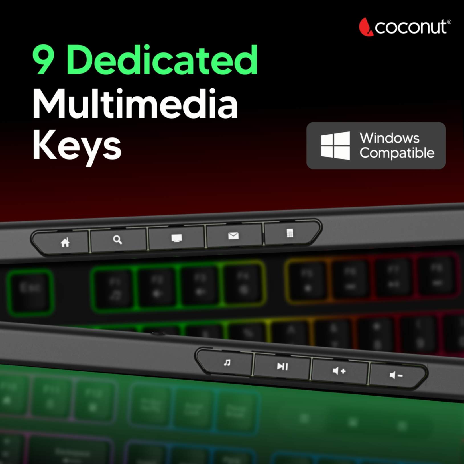 Fury Gaming Keyboard and Mouse Combo with Rainbow Backlighting