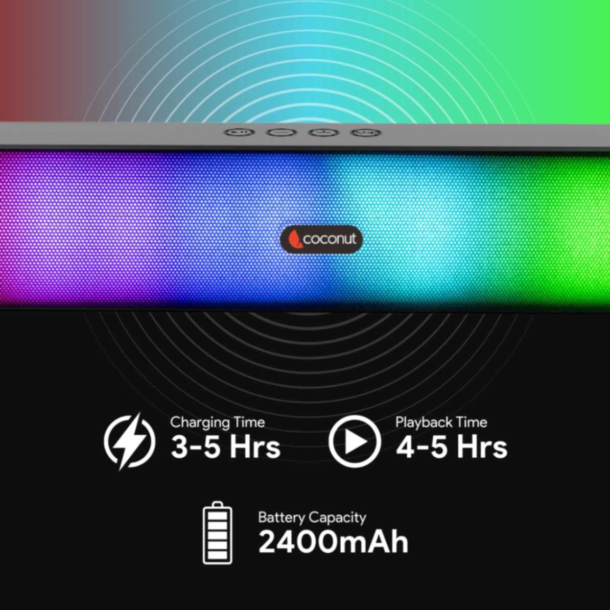 Stanza RGB 16W Wireless SoundBar with True RGB lights and Bluetooth 5.0