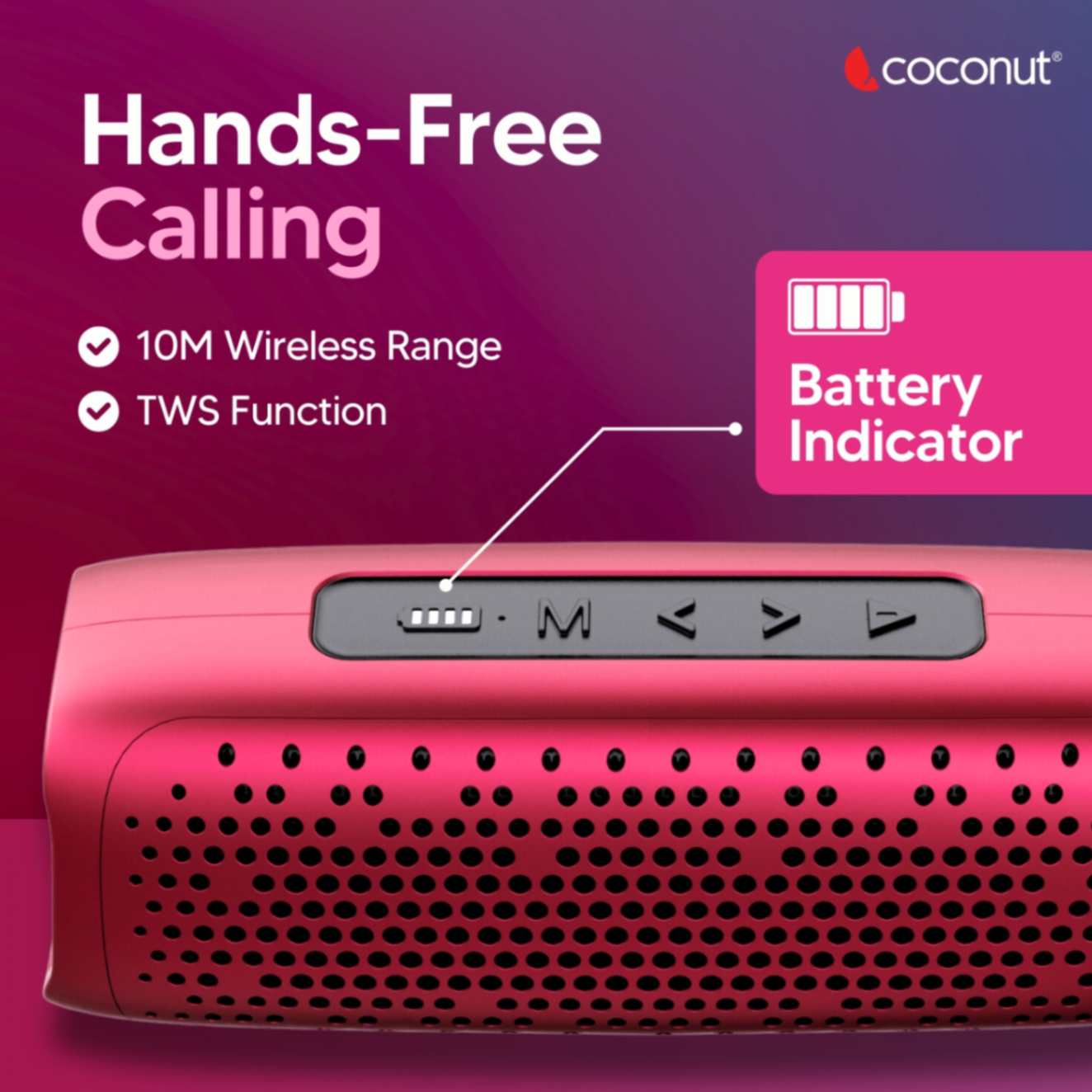 Echo 8W Portable Bluetooth Speaker with Bluetooth 5.1 technology