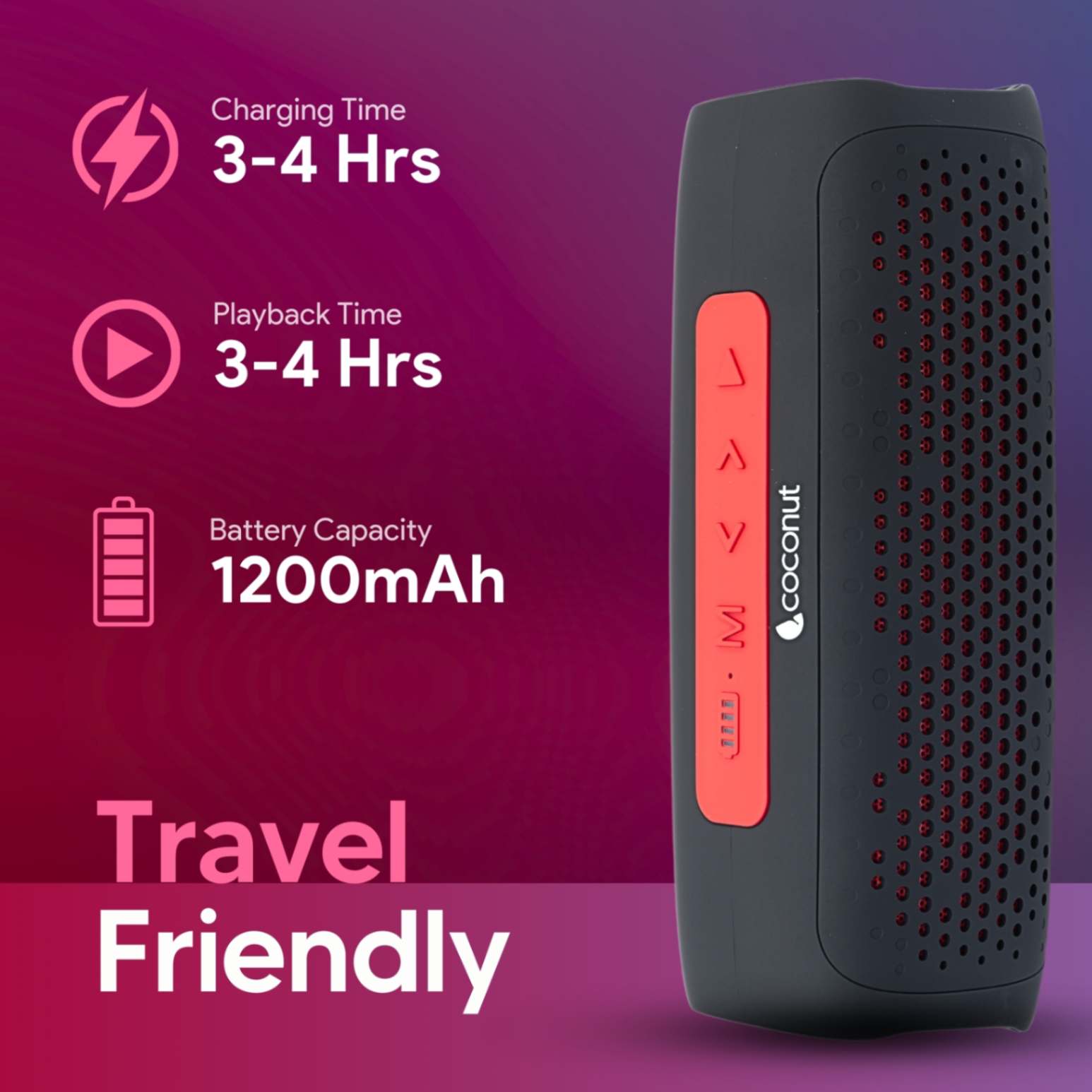 Echo 8W Portable Bluetooth Speaker with Bluetooth 5.1 technology
