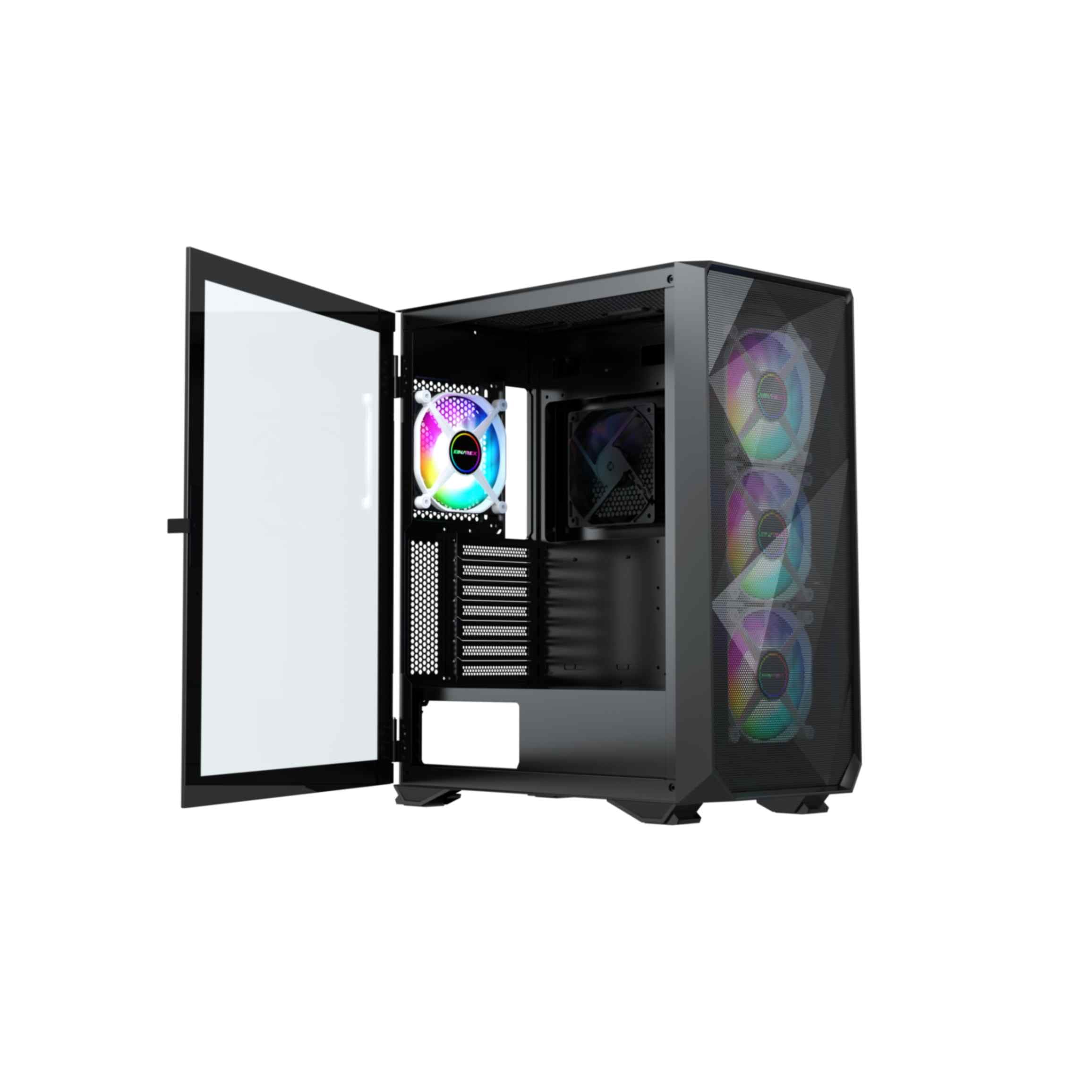 Rampage 1000D Gaming Cabinet, E ATX in sleek black design