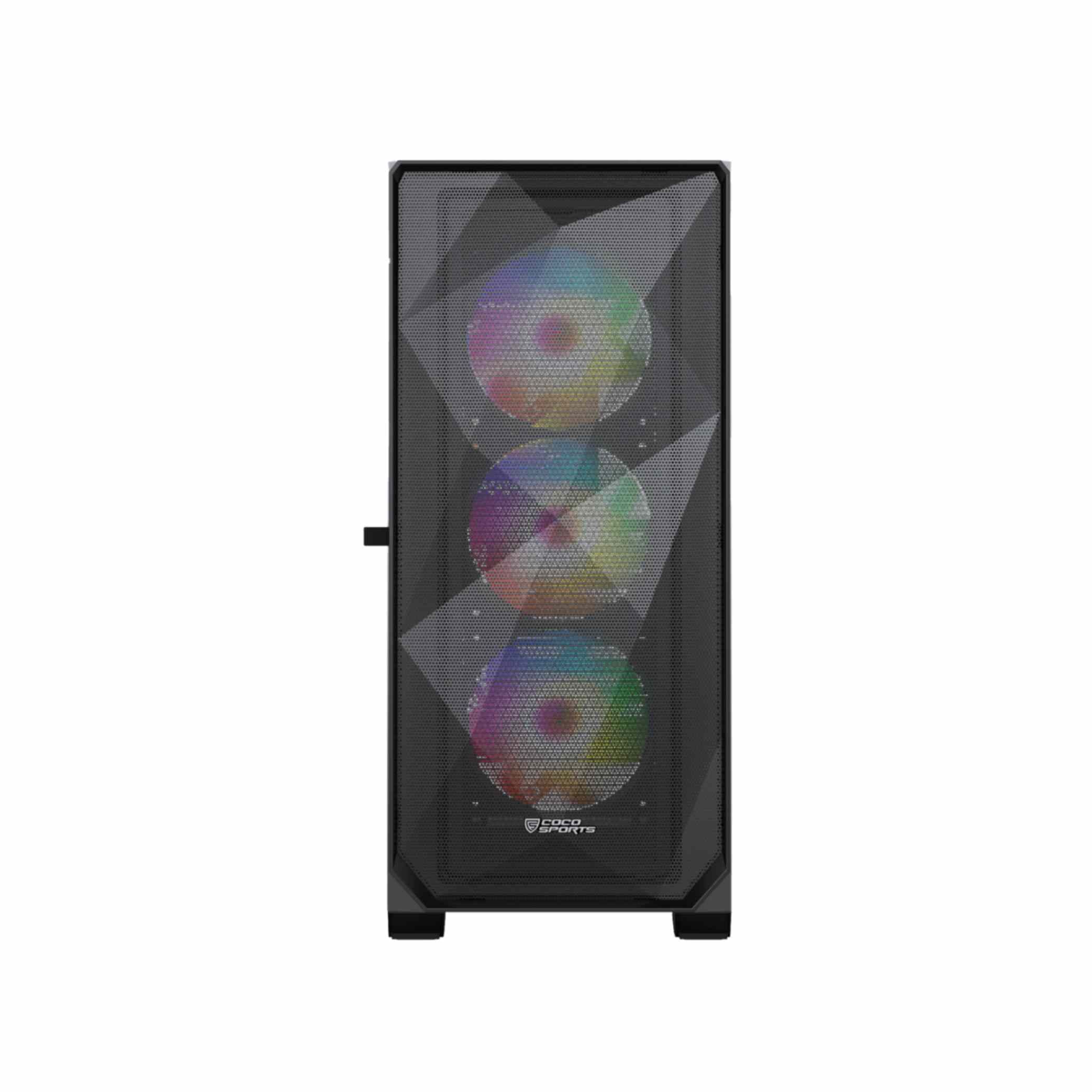 Rampage 1000D Gaming Cabinet, E ATX in sleek black design