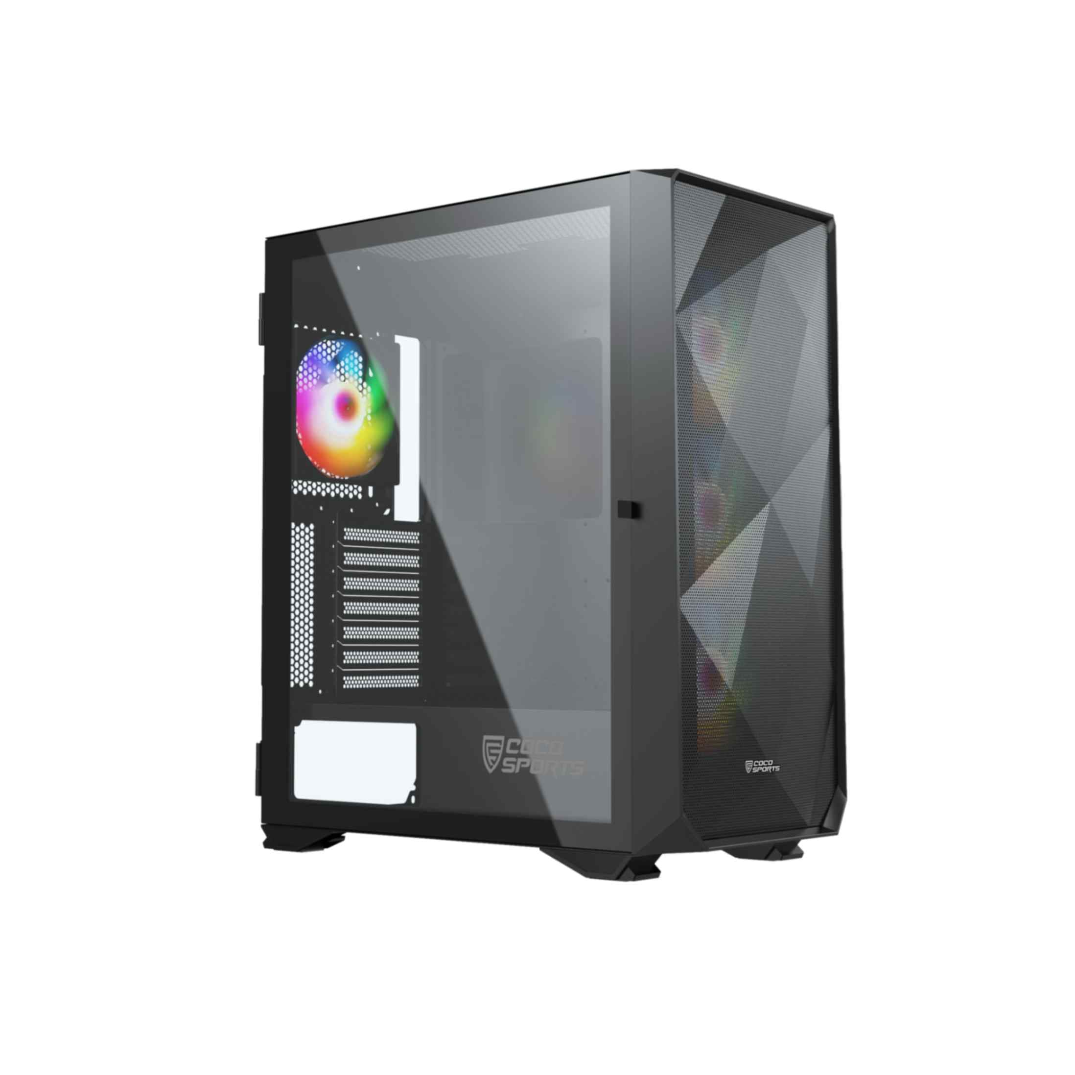 Rampage 1000D Gaming Cabinet, E ATX in sleek black design
