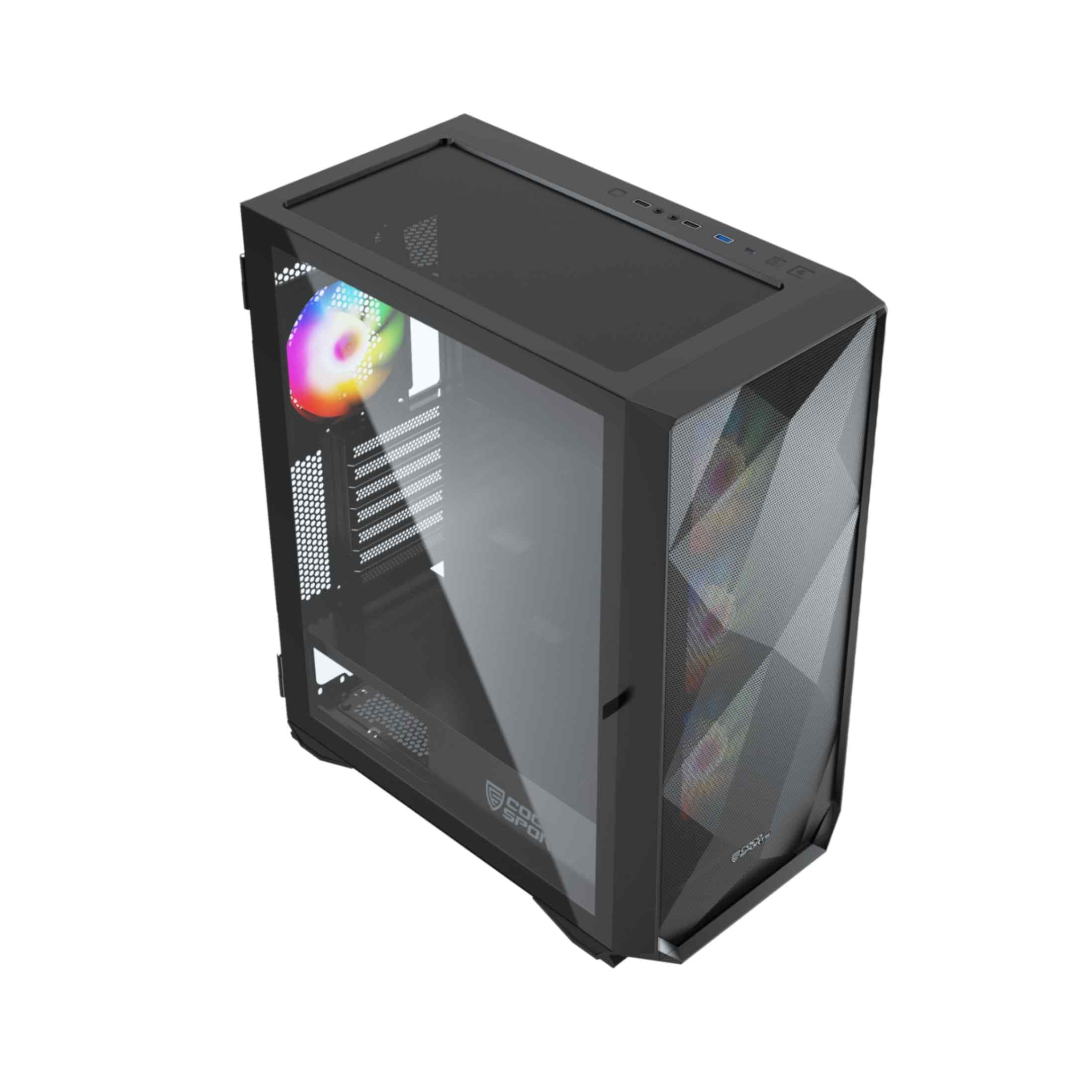 Rampage 1000D Gaming Cabinet, E ATX in sleek black design