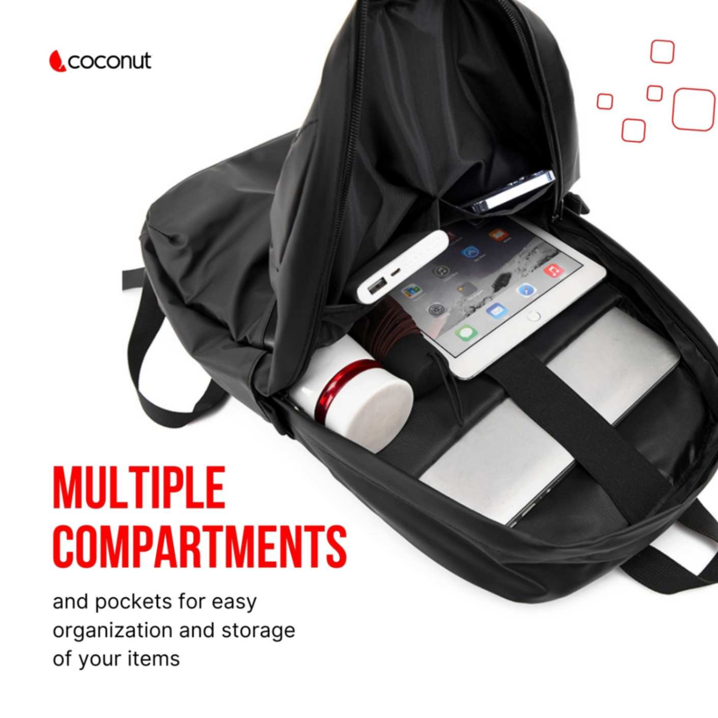Matrix Travel Backpack with multiple compartments and sleek design