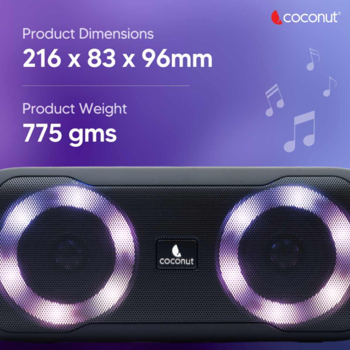 Compact Soul 8W Bluetooth speaker with RGB lights and Bluetooth 5.1