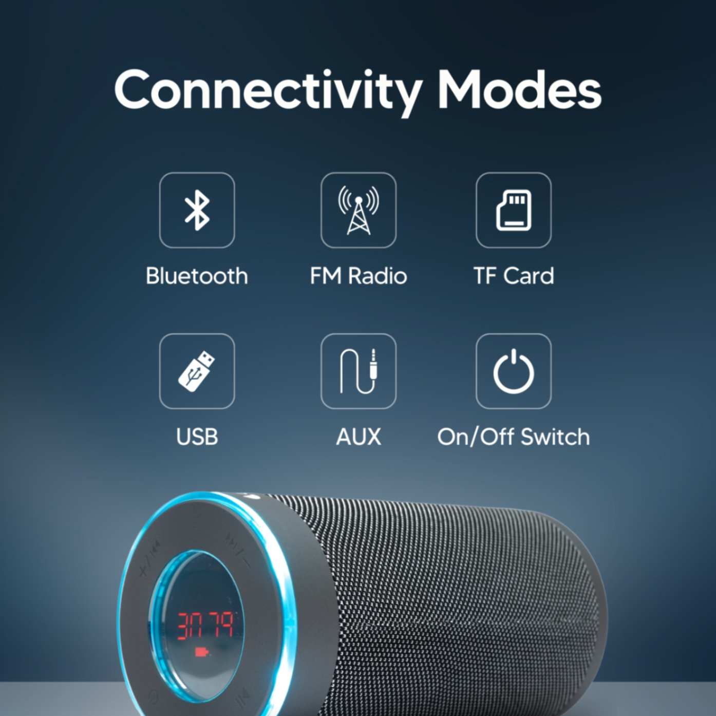 Elvis 8W Bluetooth speaker with RGB lights, portable, Bluetooth 5.1