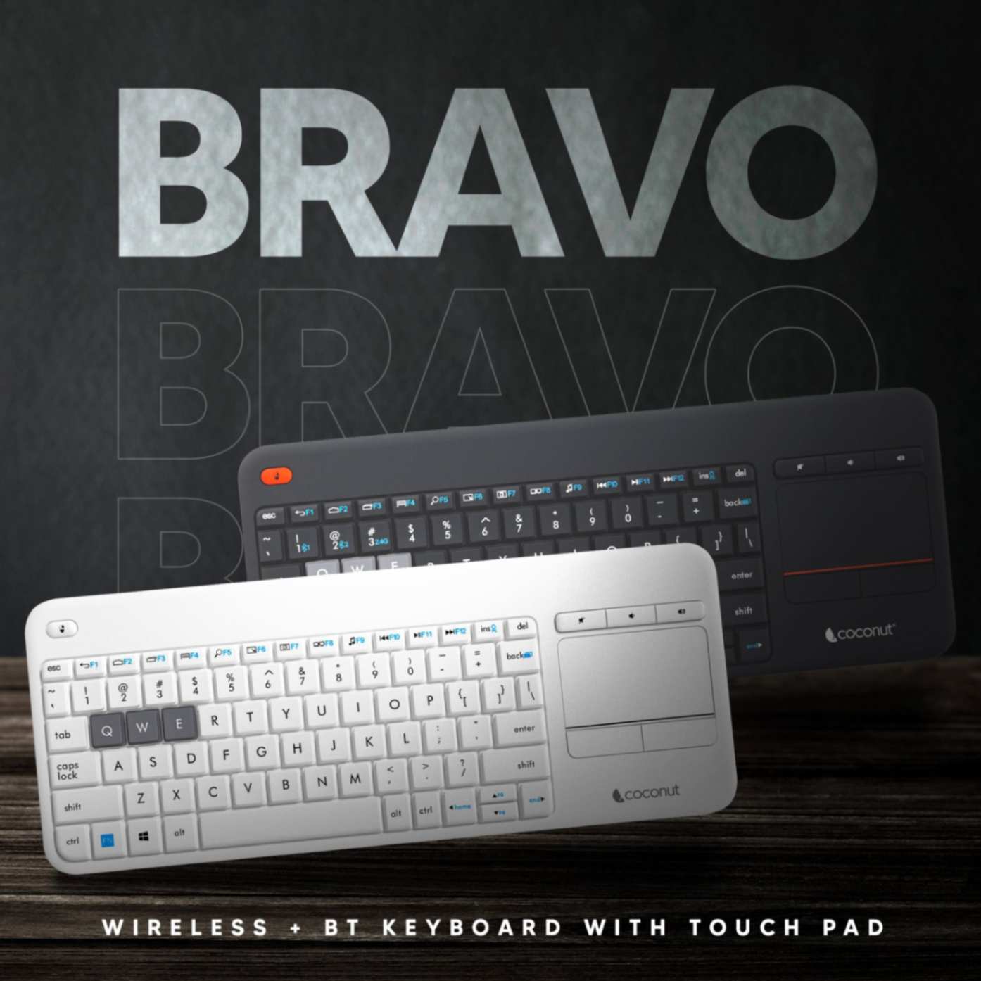 Bravo 3 Wireless Keyboard with Touchpad, 84 Keys, Dual Connectivity