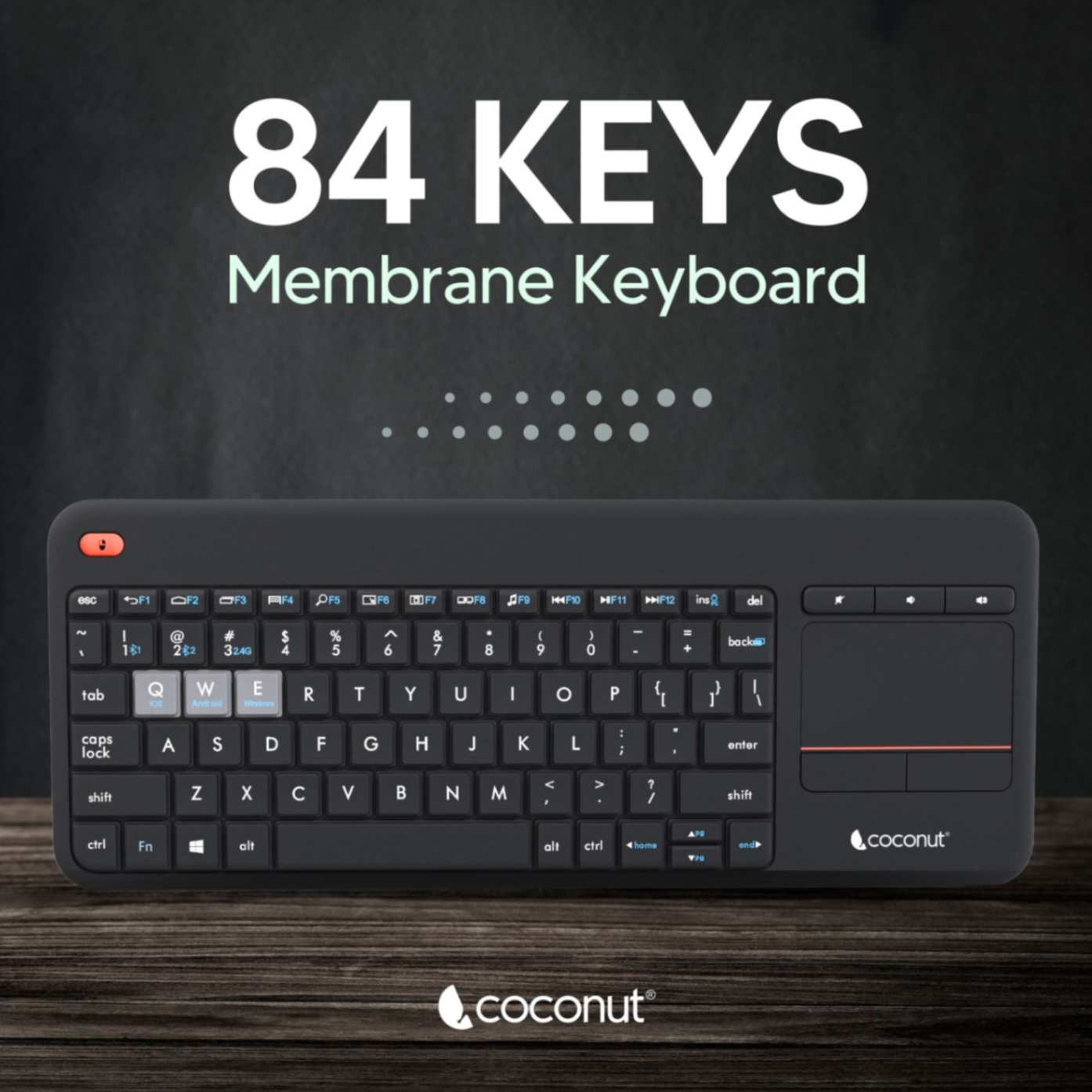 Bravo 3 Wireless Keyboard with Touchpad, 84 Keys, Dual Connectivity