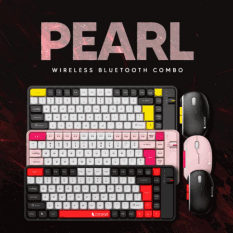 Pearl Rechargeable Wireless Combo: 84-key keyboard, 6D mouse, rugged design
