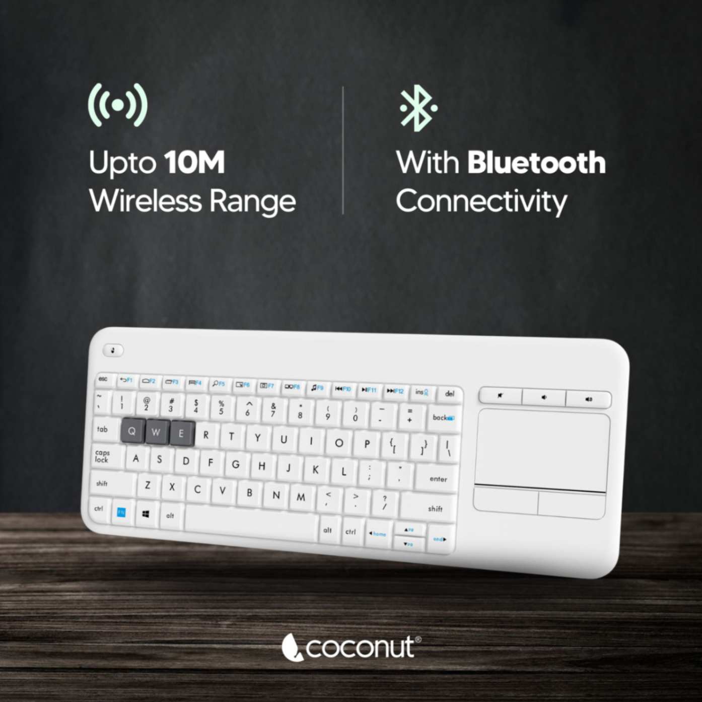 Bravo 3 Wireless Keyboard with Touchpad, 84 Keys, Dual Connectivity