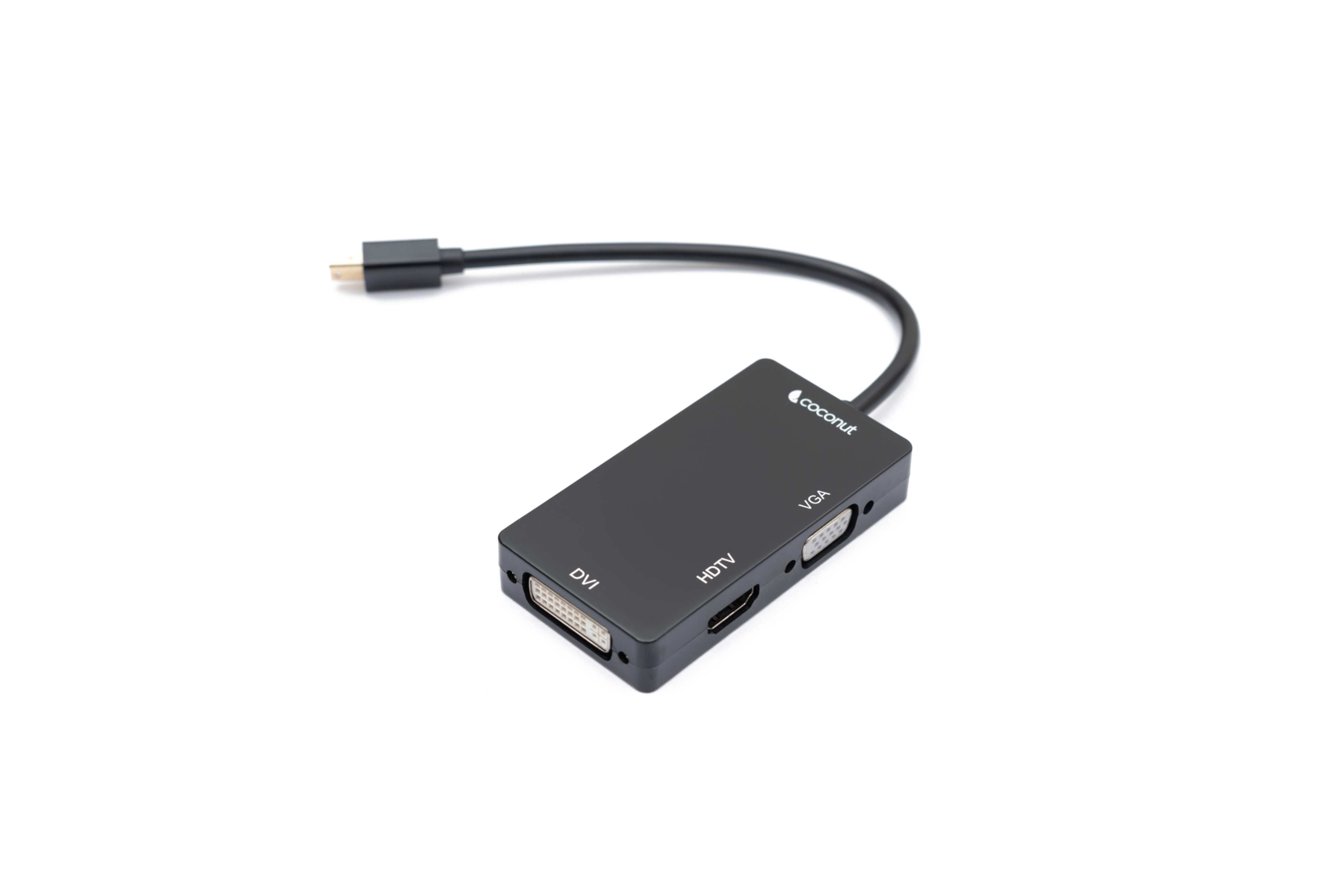 Mini DisplayPort to HDMI + VGA + DVI Converter, Male to Female