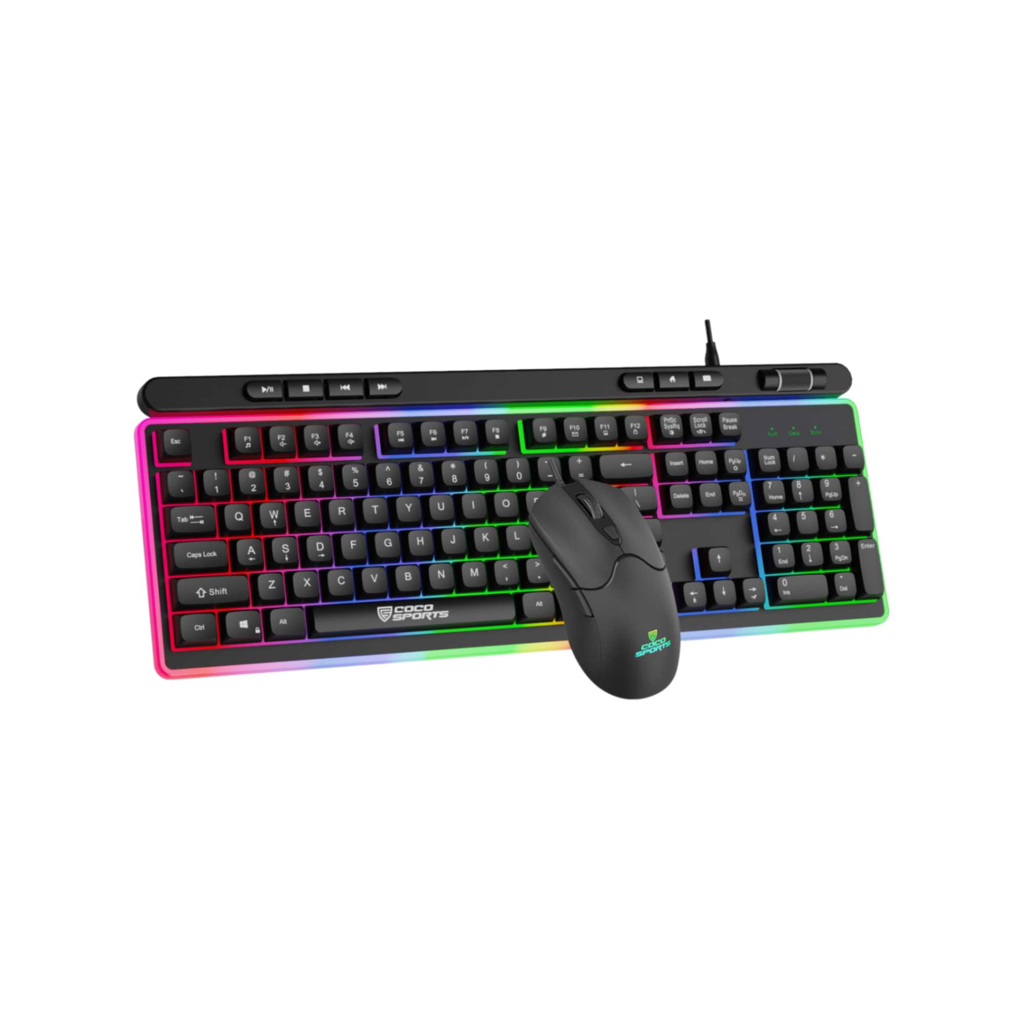 Force Gaming Keyboard and Mouse Combo, Rainbow Lights, Anti-Ghosting