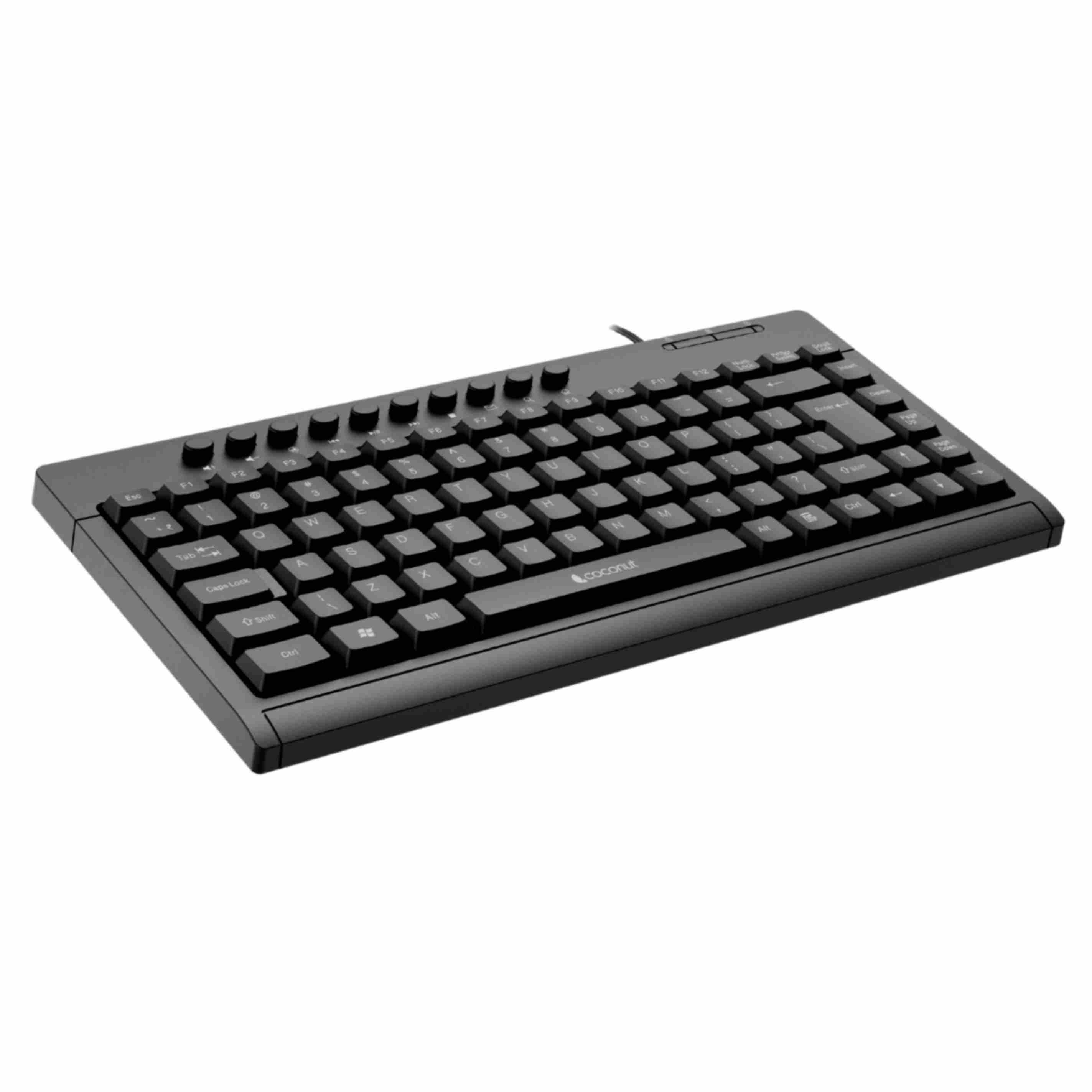 K20 Mini Wired Keyboard with multimedia keys for enhanced functionality