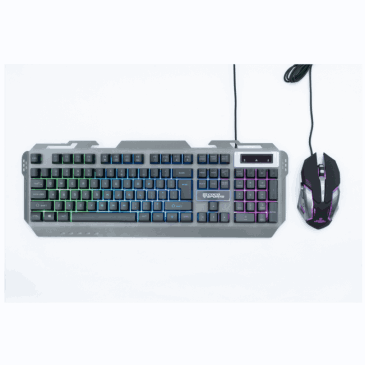 Krater Gaming Wired Keyboard Mouse Combo,104 Keys, Rainbow Backlighting, 19 Anti-Ghosting Keys