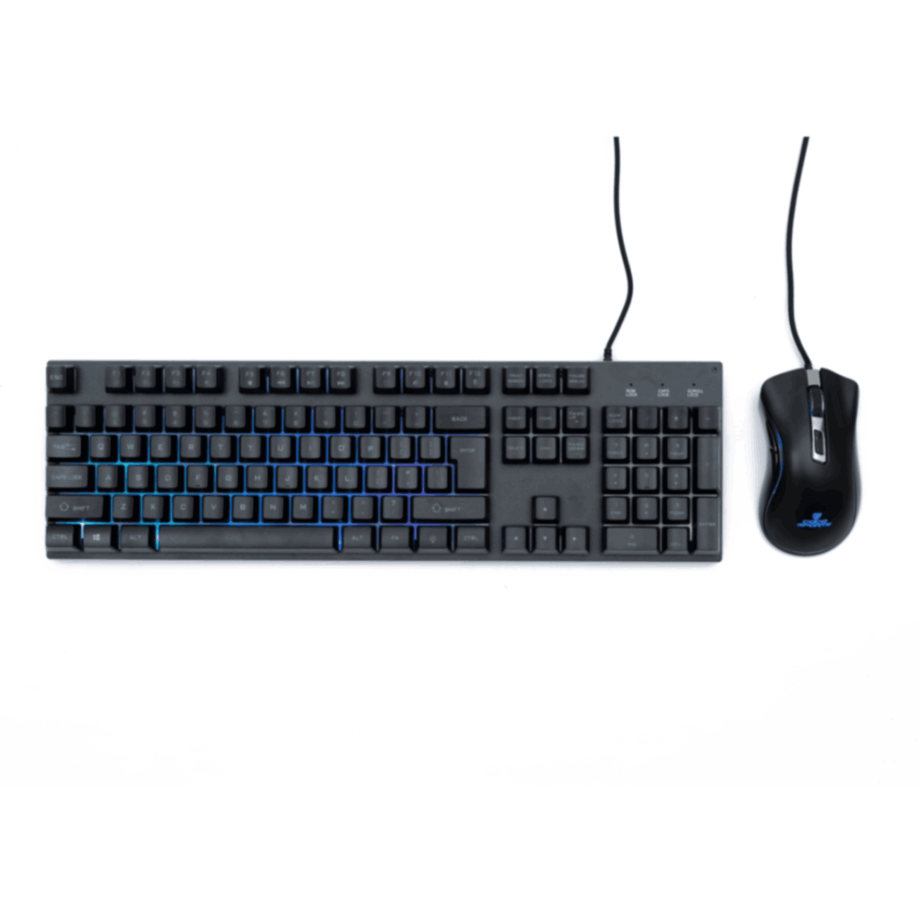 Krux Gaming Wired Keyboard & Mouse Combo with Rainbow Backlight, 104 Keys