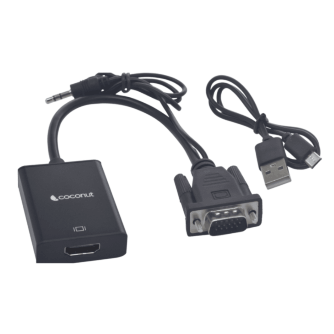 VGA to HDMI converter with 3.5mm audio jack, VGA male to HDMI female