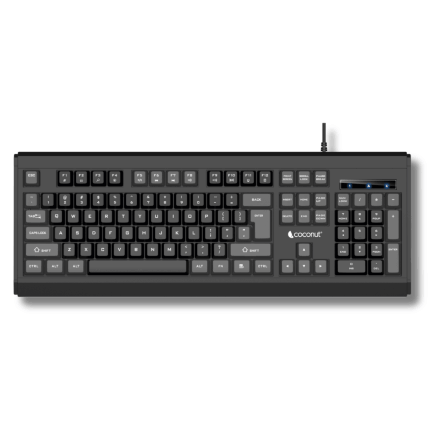 Steel 104 Membrane Keys Rugged Wired Keyboard, 10M+ Keystrokes