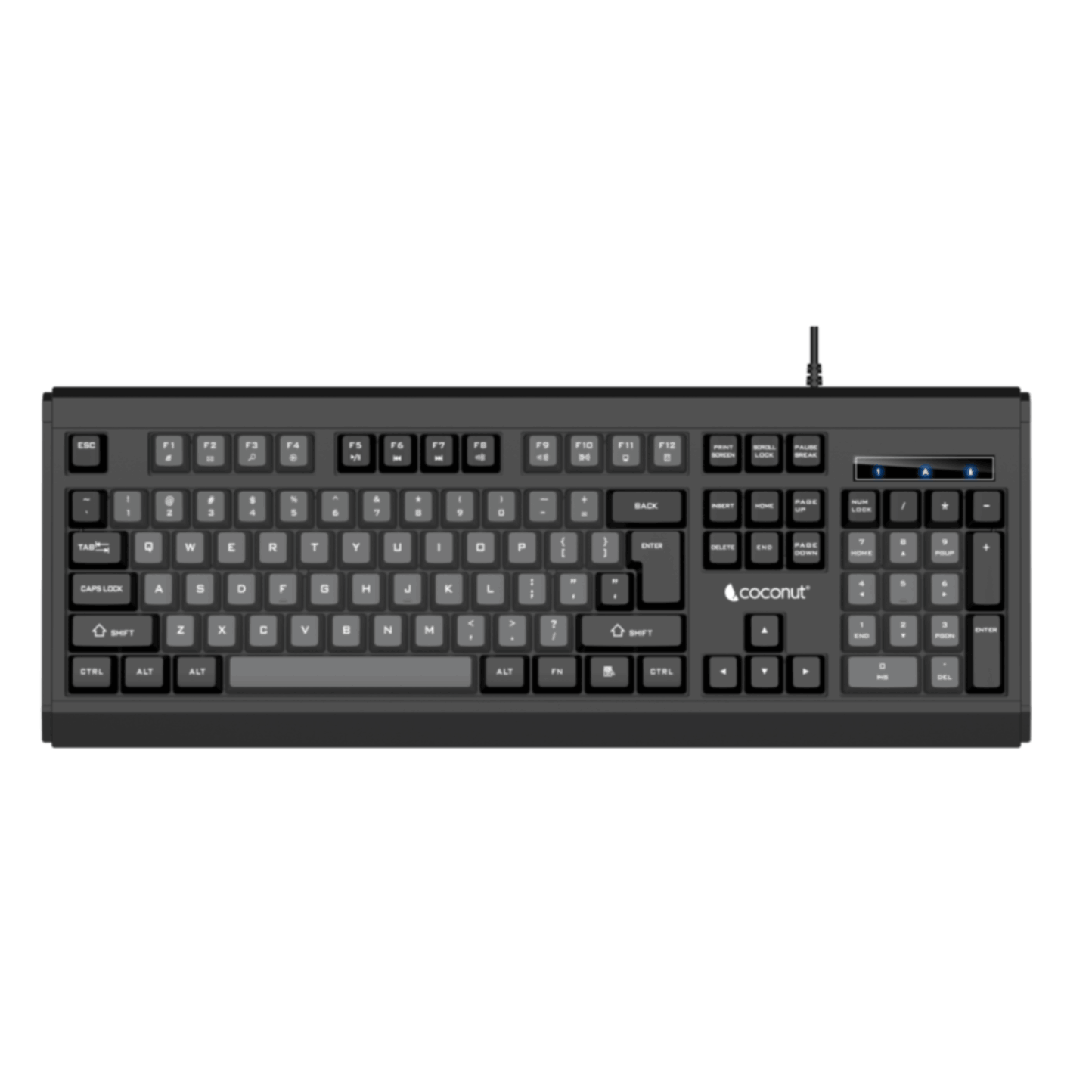 Steel 104 Membrane Keys Rugged Wired Keyboard, 10M+ Keystrokes