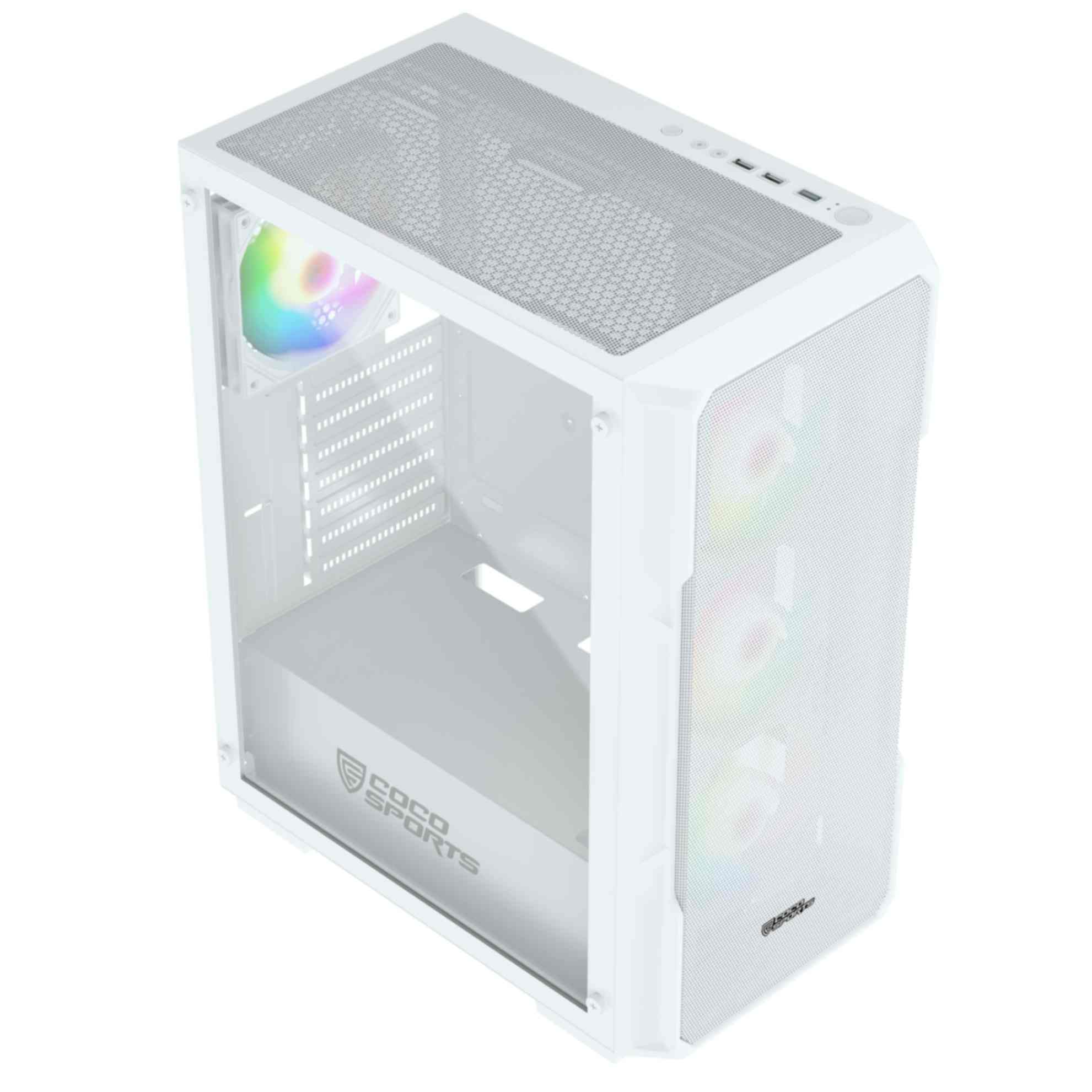 Core 100M Gaming Cabinet, Mid ATX - White
