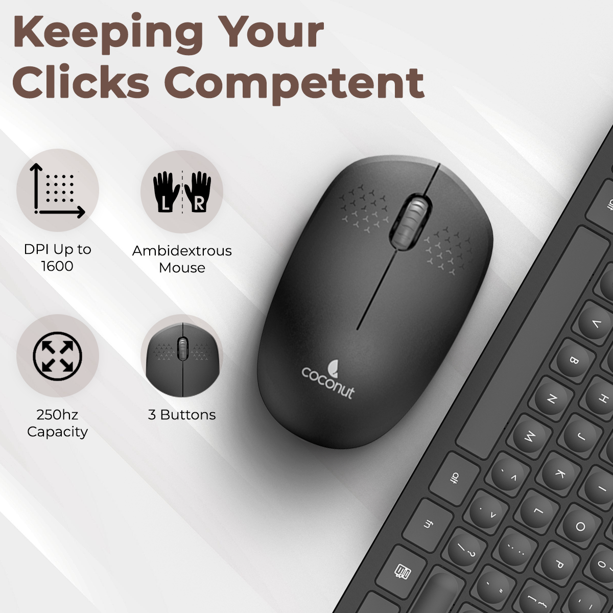 Delight Wireless Combo: sleek keyboard and mouse set for easy use