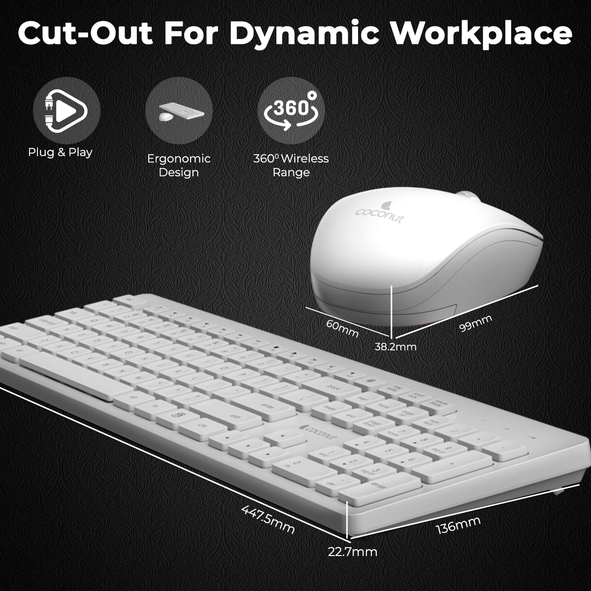 Delight Wireless Combo: sleek keyboard and mouse set for easy use