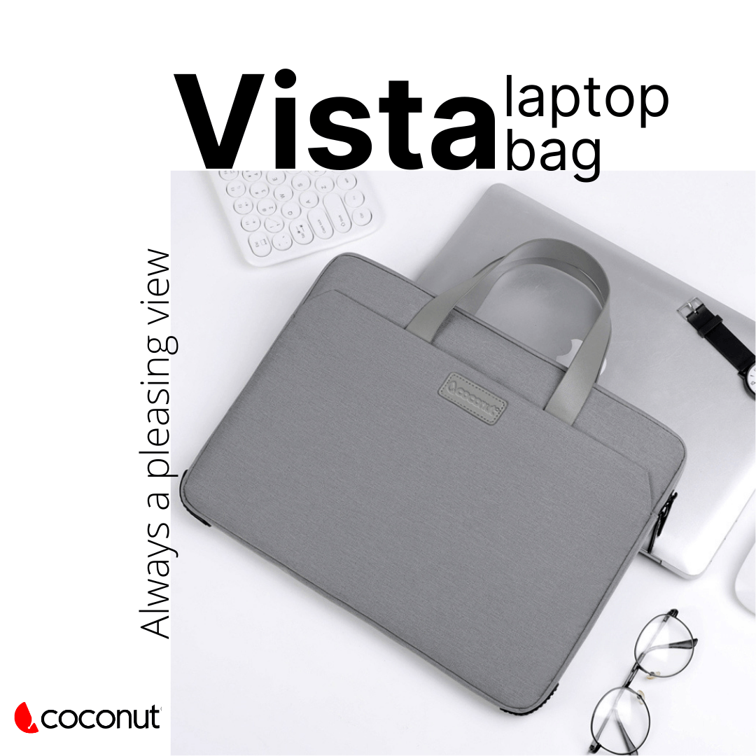 Vista laptop bag with sleek design, durable material, and comfortable handle