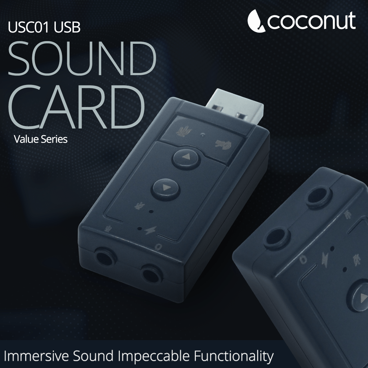 USC01 7.1 USB External Sound Card with multiple input/output ports