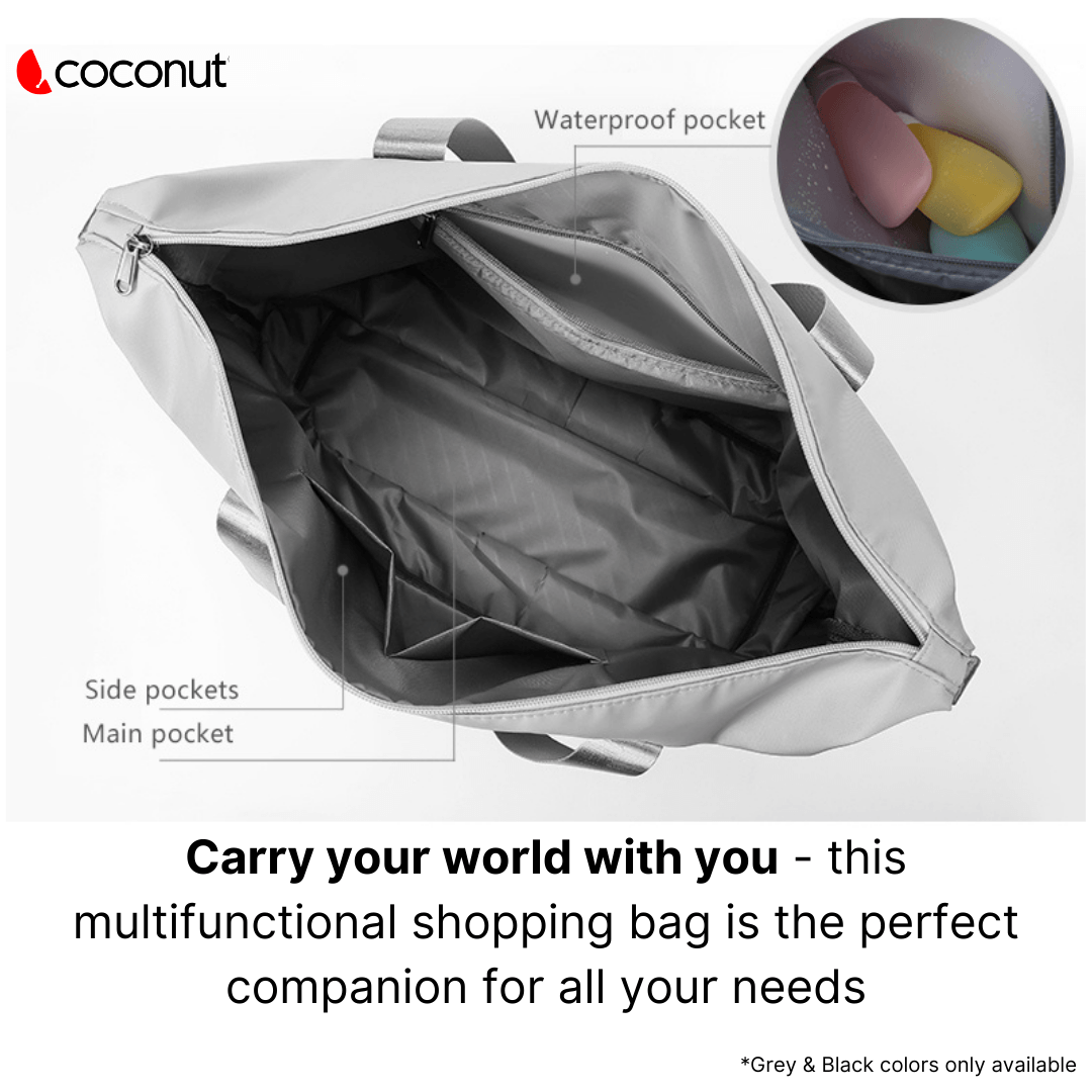 Bold expanding travel and gym bag with sleek design