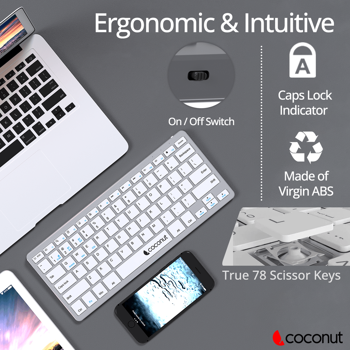 Wonder Multi-Device Wireless Keyboard with sleek, modern design