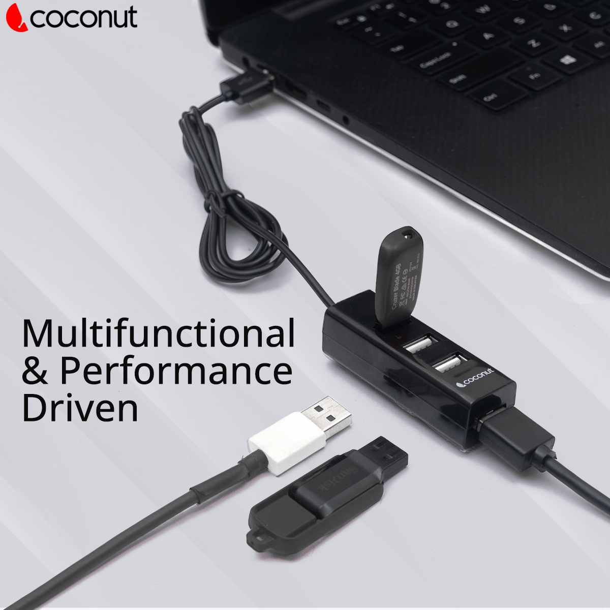 UH13 Venus 4-Port USB Hub with sleek design and compact build