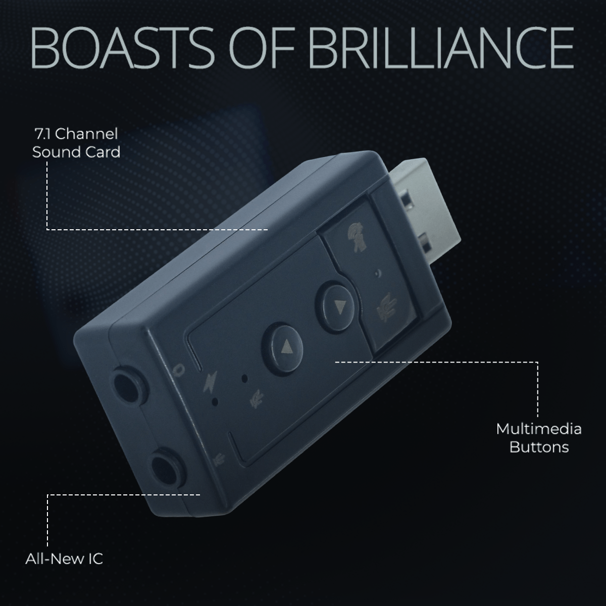 USC01 7.1 USB External Sound Card with multiple input/output ports