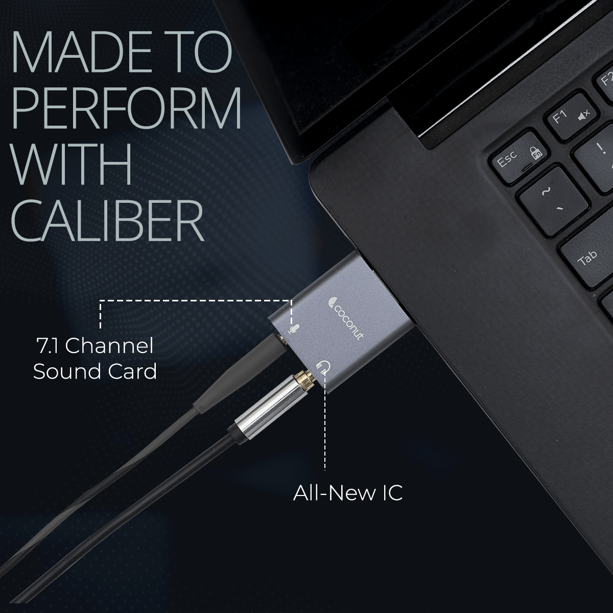 USC02 USB External Sound Card, Aluminum Body