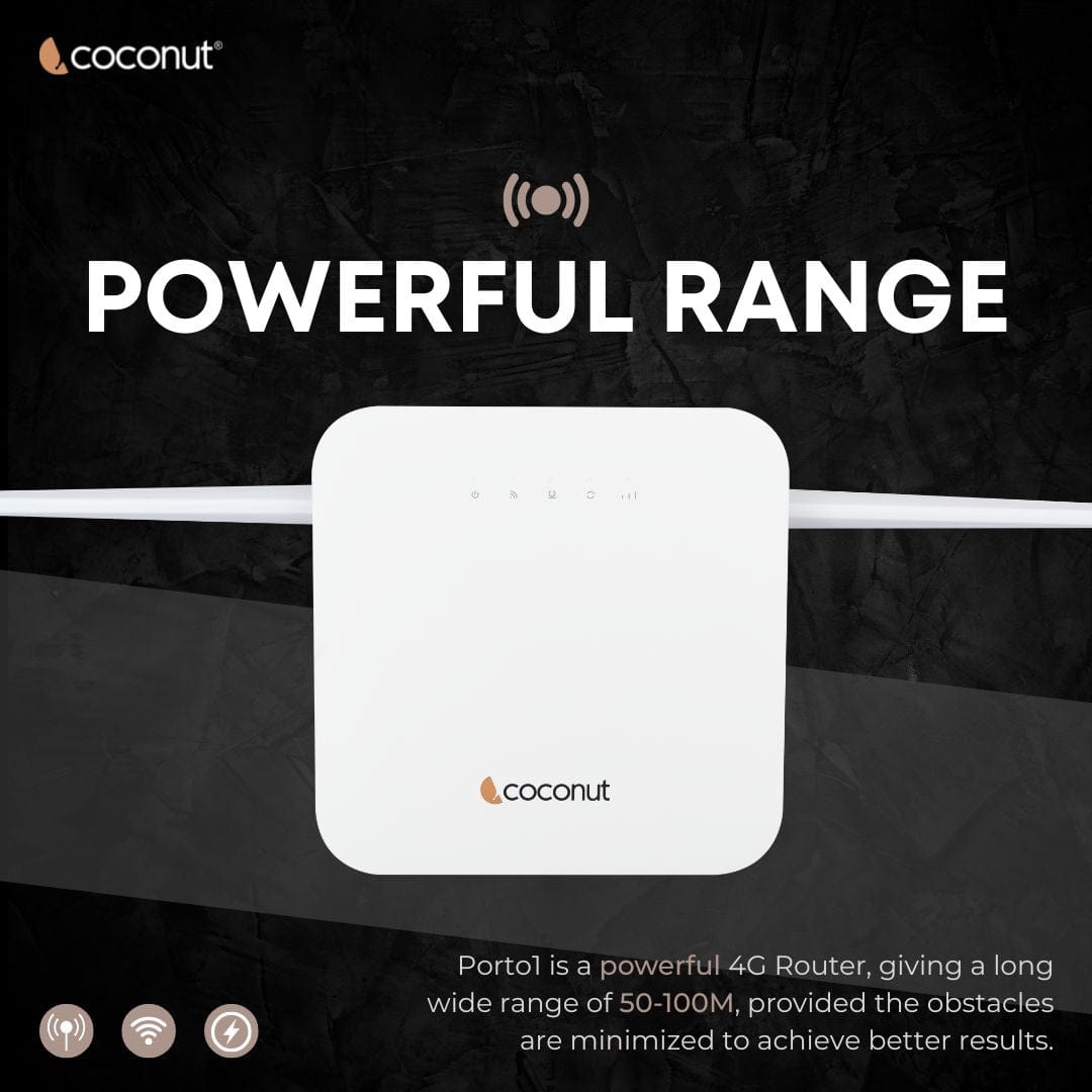 Porto 1 4G CPE Wireless Router with LAN, compact design and ports