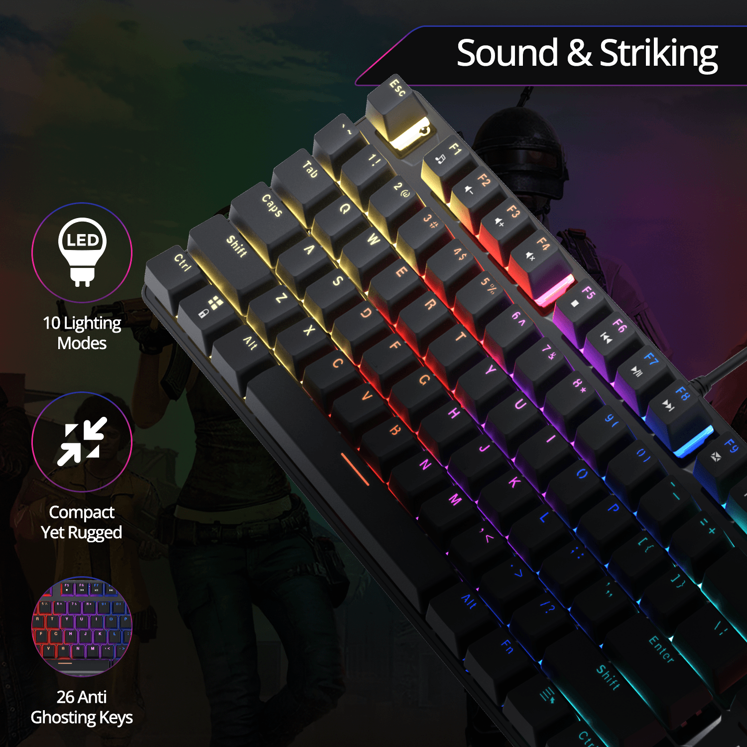 K12 Orion 2.0 TKL Mechanical Gaming Keyboard with True Red Outemu Switches