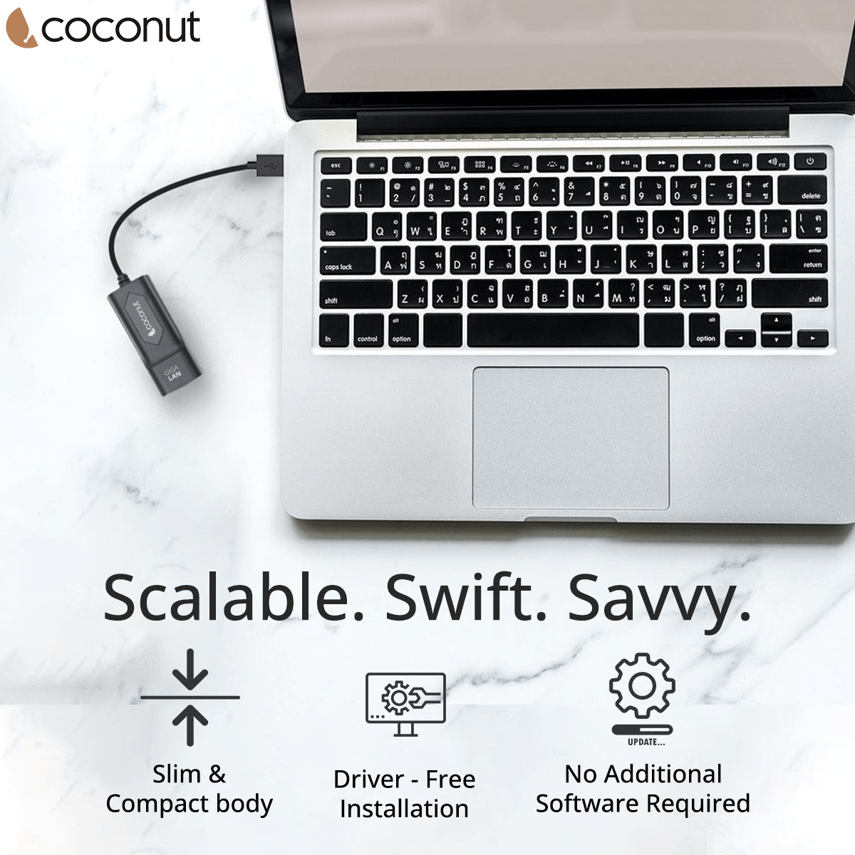 GLP01 USB to Gigabit LAN adapter, plastic body, RJ45, 1000Mbps