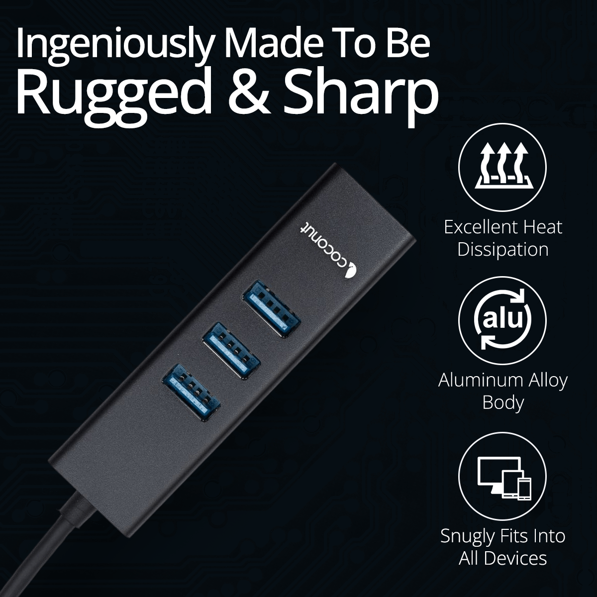 Type C to USB 3.1 Hub with Giga Lan for fast data transfer