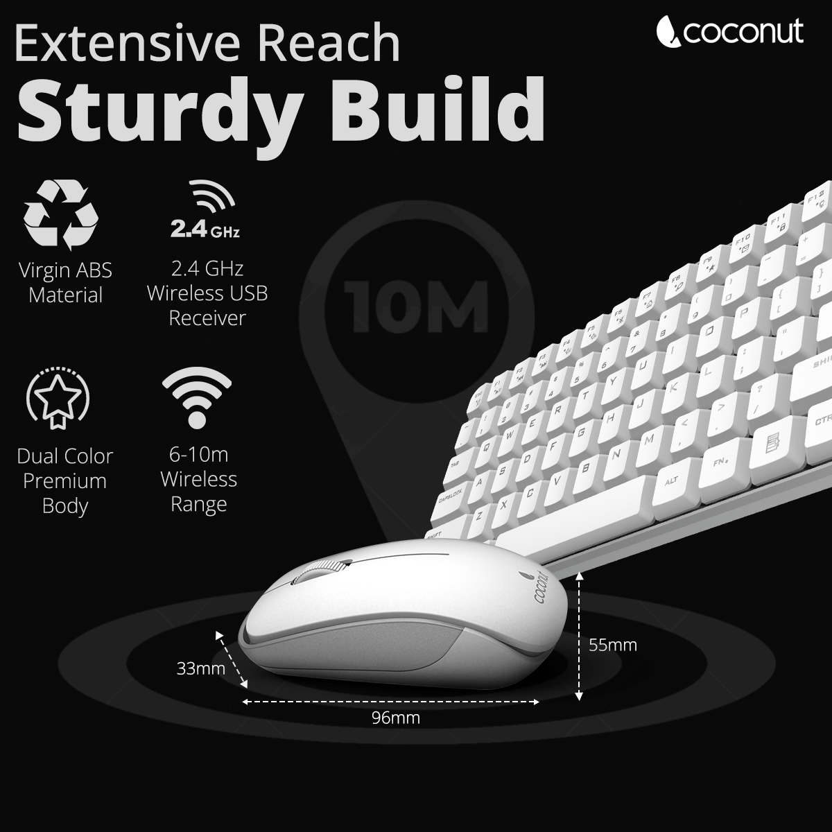 Desire 2.0 Wireless Compact Combo: sleek design, portable keyboard and mouse