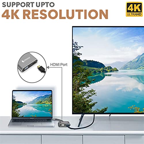 USB-C to 4-in-1 Hub with 4K HDMI, VGA, Type-C, and USB 3.0 ports