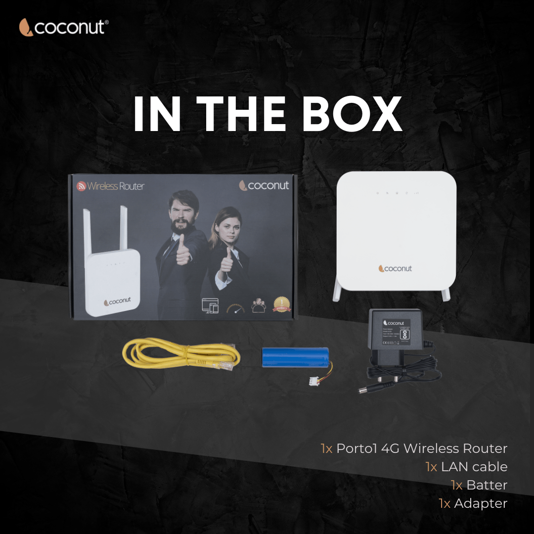 Porto 1 4G CPE Wireless Router with LAN, compact design and ports