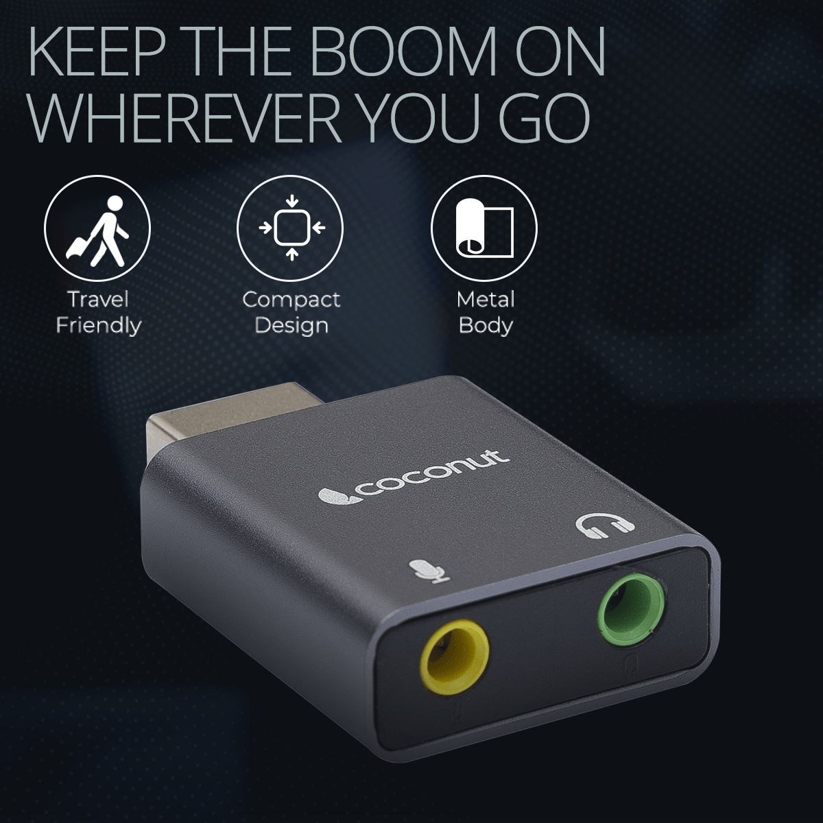 USC02 USB External Sound Card with durable aluminum body design