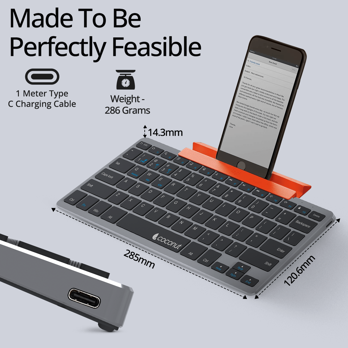 Wonder Multi-Device Wireless Keyboard with sleek, modern design