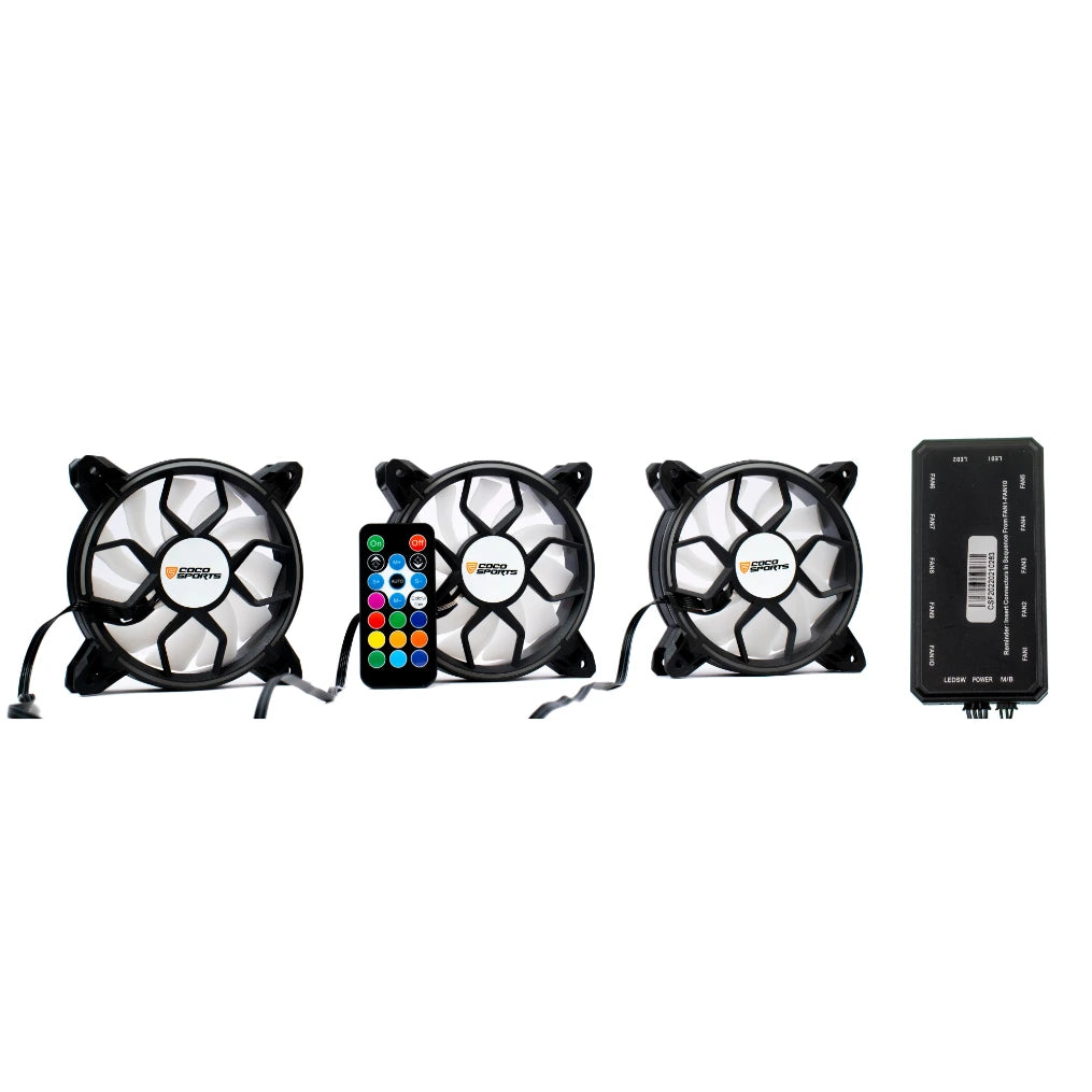 F2 Addressable RGB 120mm Fan 3-Pack with Remote Control