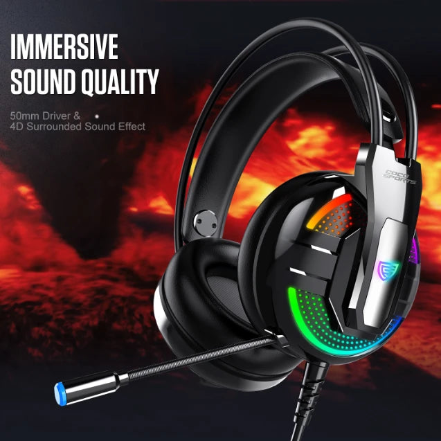 GH1 Enigma RGB Gaming Headset with customizable lighting and design